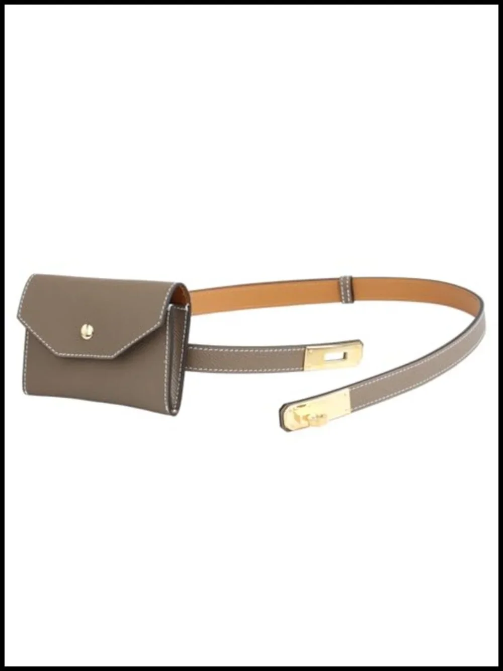 Women's Adjustable Turn Lock Leather Belt - Italian Epsom Cowhide